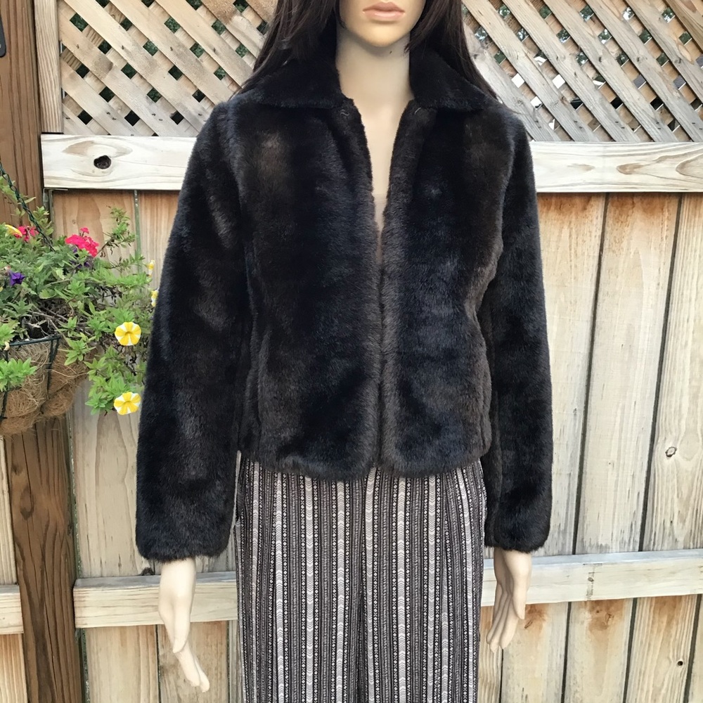 FAUX MINK DARK BROWN BEAUTIFUL ANN TAYLOR - Picture 5 of 15